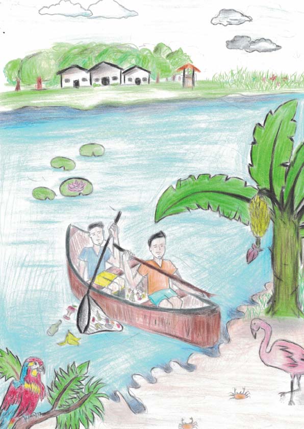 A Educação no Meio Ambiente, feito por Damaris Nicole da Silva Soares, estudante do 7º ano do Ensino Fundamental da Escola Estadual Padre Angelo Moretti, de Ourém.